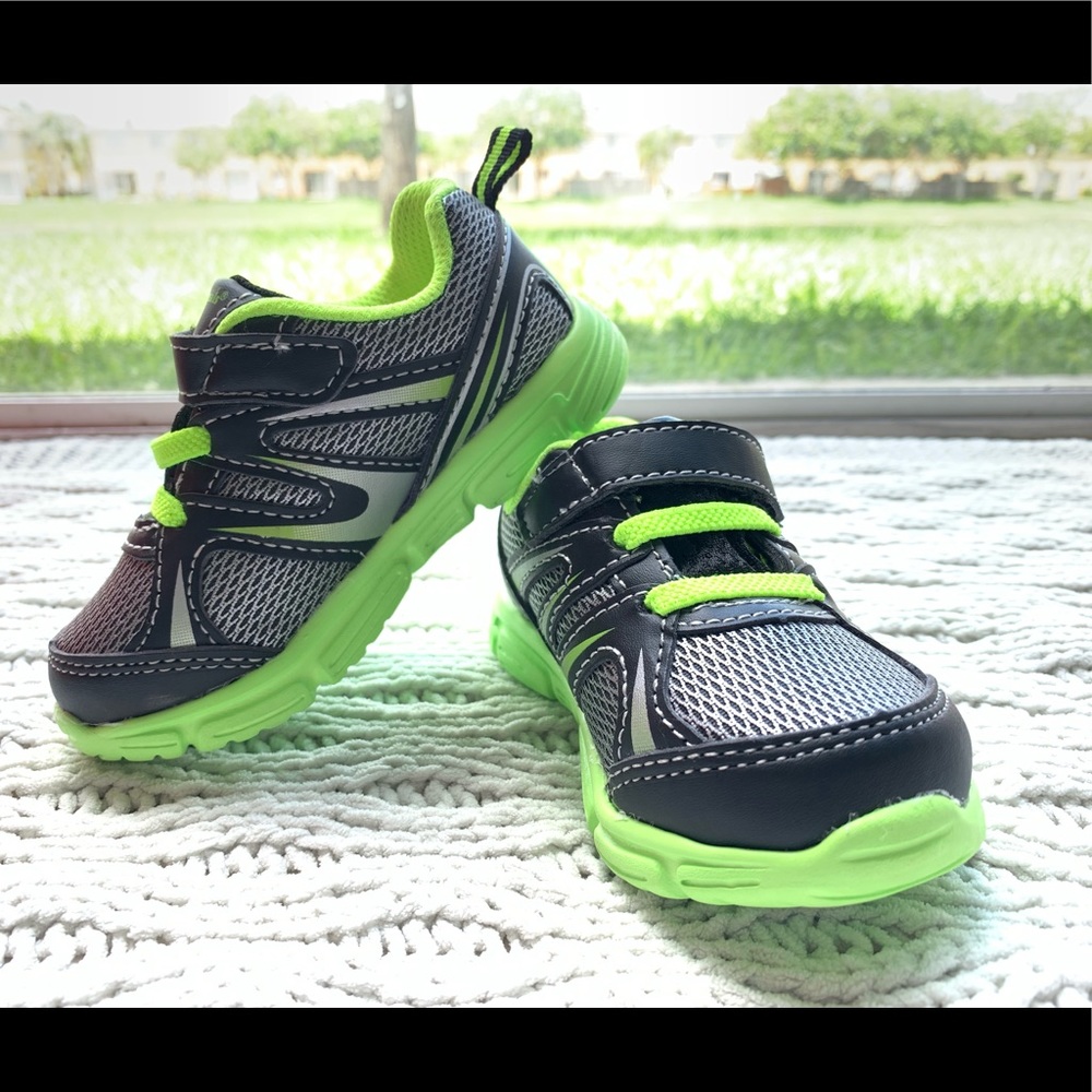 Black & Green Baby Sneakers